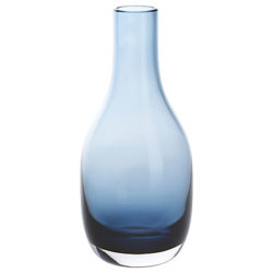 Dartington Crystal Aurora Small Stem Vase, H18cm, Ink Blue